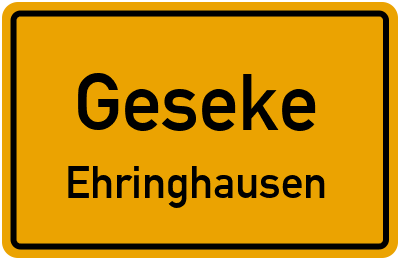 Ortsschild Geseke Ehringhausen