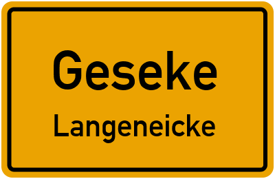 Ortsschild Geseke Langeneicke