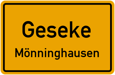 Ortsschild Geseke Mönninghausen