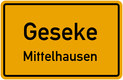 Ortsschild Geseke Mittelhausen