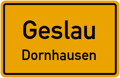 Ortsschild Geslau Dornhausen