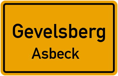 Ortsschild Gevelsberg Asbeck