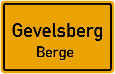 Ortsschild Gevelsberg Berge
