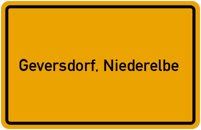 Ortsschild von Gemeinde Geversdorf, Niederelbe in Niedersachsen