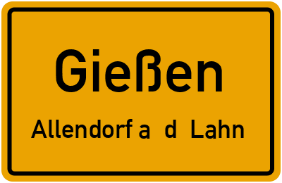 Straßenverzeichnis Gießen Allendorf a. d. Lahn