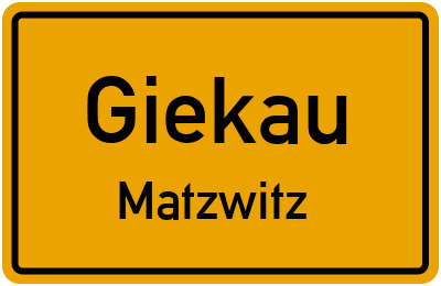 Straßenverzeichnis Giekau Matzwitz