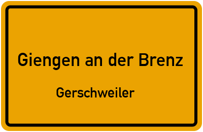Straßenverzeichnis Giengen an der Brenz Gerschweiler