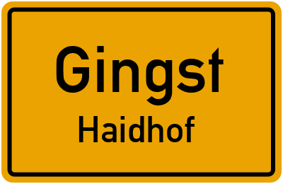 Straßenverzeichnis Gingst Haidhof