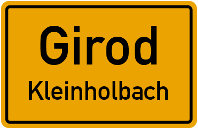 Straßenverzeichnis Girod Kleinholbach