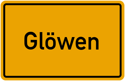 Ortsschild von Glöwen in Brandenburg
