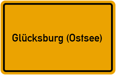 Ortsschild von Stadt Glücksburg (Ostsee) in Schleswig-Holstein
