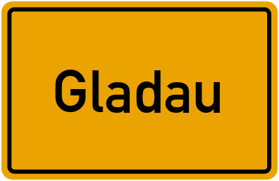 Ortsschild von Gemeinde Gladau in Sachsen-Anhalt