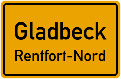 Ortsschild Gladbeck Rentfort-Nord