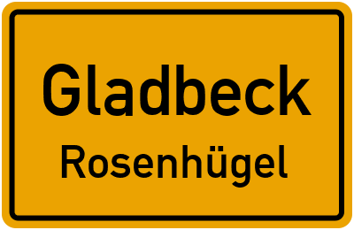 Ortsschild Gladbeck Rosenhügel