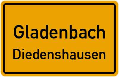 Ortsschild Gladenbach Diedenshausen