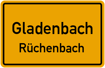 Ortsschild Gladenbach Rüchenbach