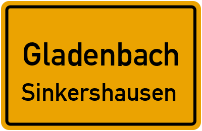 Ortsschild Gladenbach Sinkershausen