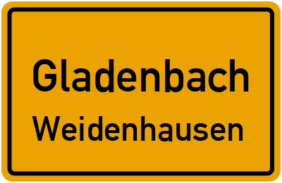 Ortsschild Gladenbach Weidenhausen