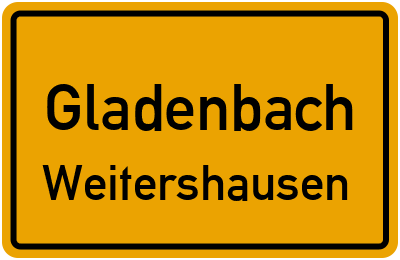 Ortsschild Gladenbach Weitershausen