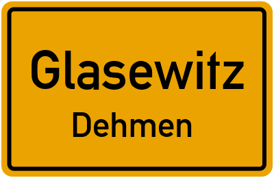Straßenverzeichnis Glasewitz Dehmen