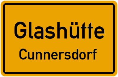 Ortsschild Glashütte Cunnersdorf