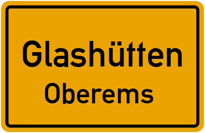 Ortsschild Glashütten Oberems
