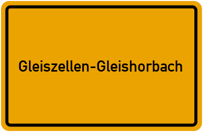 Ortsschild von Gemeinde Gleiszellen-Gleishorbach in Rheinland-Pfalz