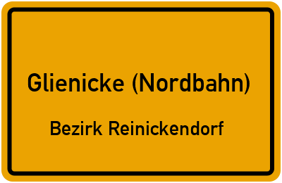 Straßenverzeichnis Glienicke (Nordbahn) Bezirk Reinickendorf