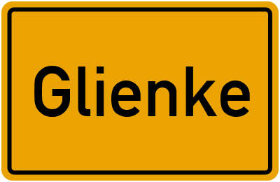Ortsschild von Glienke in Mecklenburg-Vorpommern