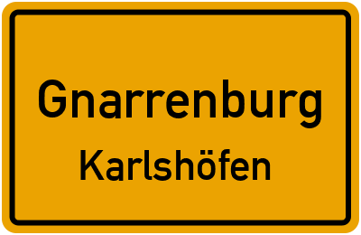 Ortsschild Gnarrenburg Karlshöfen