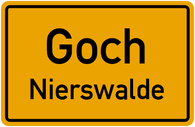 Ortsschild Goch Nierswalde
