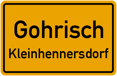 Straßenverzeichnis Gohrisch Kleinhennersdorf
