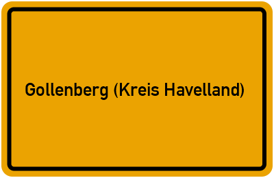Ortsschild von Gemeinde Gollenberg (Kreis Havelland) in Brandenburg