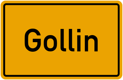 Ortsschild von Gollin in Brandenburg