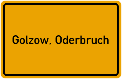 Ortsschild von Gemeinde Golzow, Oderbruch in Brandenburg