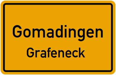 Ortsschild Gomadingen Grafeneck
