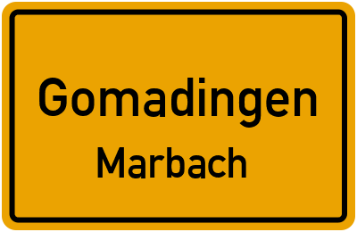Ortsschild Gomadingen Marbach