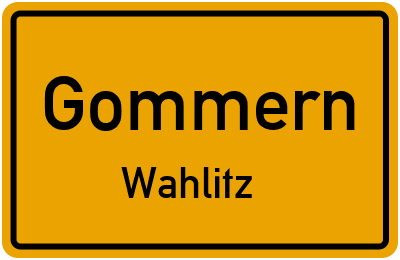Straßenverzeichnis Gommern Wahlitz