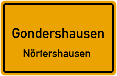 Straßenverzeichnis Gondershausen Nörtershausen