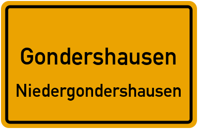 Straßenverzeichnis Gondershausen Niedergondershausen