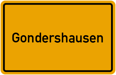 Ortsschild von Gemeinde Gondershausen in Rheinland-Pfalz