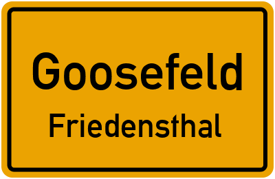 Straßenverzeichnis Goosefeld Friedensthal