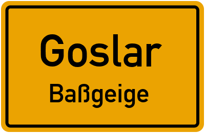Ortsschild Goslar Baßgeige