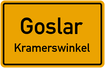 Ortsschild Goslar Kramerswinkel