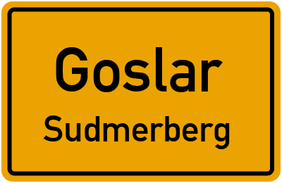 Ortsschild Goslar Sudmerberg