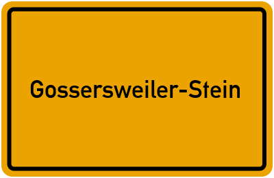 Ortsschild von Gemeinde Gossersweiler-Stein in Rheinland-Pfalz