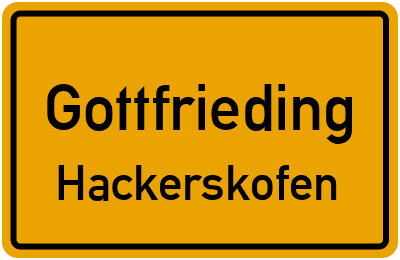 Ortsschild Gottfrieding Hackerskofen