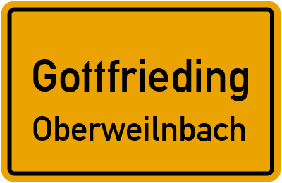 Ortsschild Gottfrieding Oberweilnbach