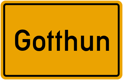 Ortsschild von Gotthun in Mecklenburg-Vorpommern