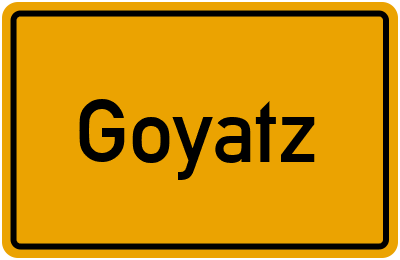 Ortsschild von Goyatz in Brandenburg